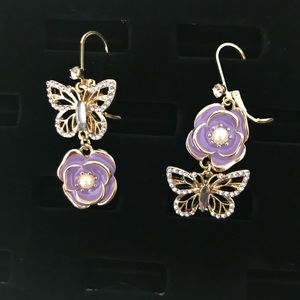 Betsy Johnson Rose Earrings